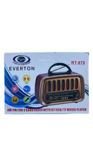 Everton Rt-870bt Bluetooth Fm/Usb/Tf Card/ Nostaljik Radyo