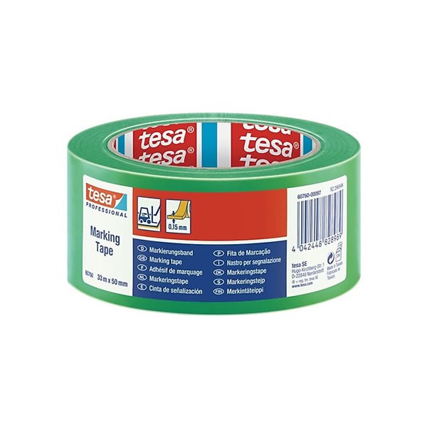 Tesa 60760-00097 33mtX50mm Yeşil Yer İşaretleme İkaz Bandı