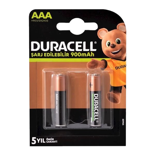 Duracell AAA 2 li 900 Mh Şarj Edilebilir Pil