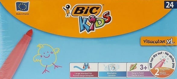 Bic 8290053 24 lü Visa Yıkanabilir Jumbo Keçeli Kalem