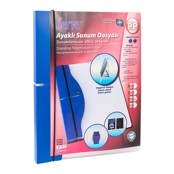 Serve Sv-6840 40 Yaprak Ayaklı Lacivert Sunum Dosyası 