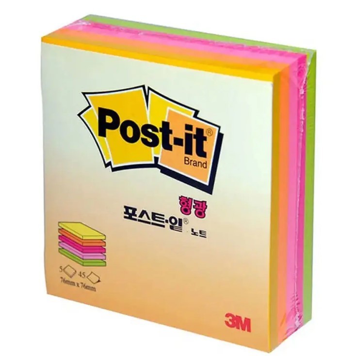 Post-It 76x76 225 Yaprak Neon Renkler Küpnot