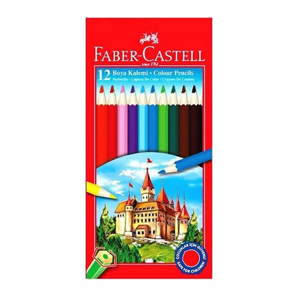 Faber Castell 12 li Karton Kutu Boya Kalemi