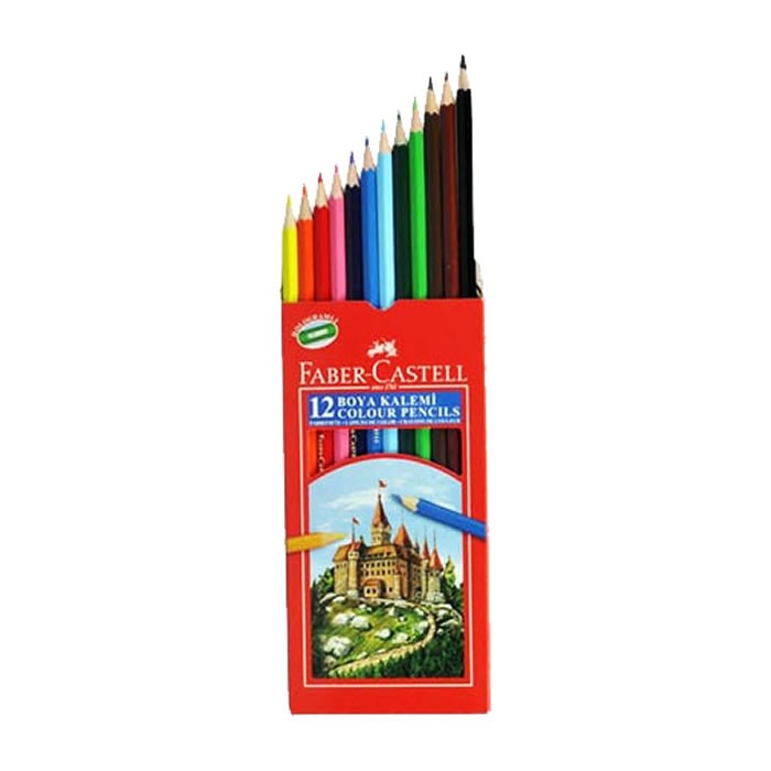 Faber Castell 12 li Karton Kutu Boya Kalemi