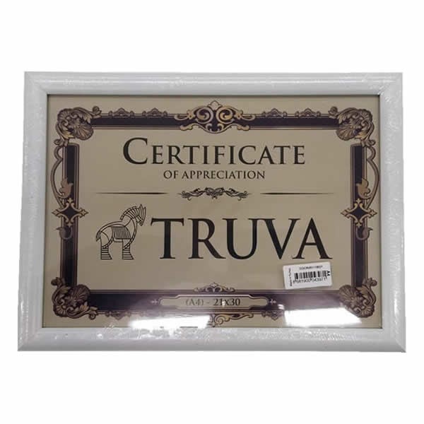 Truva TRV020B 21x29,7 2 cm A4 Beyaz Çerçeve