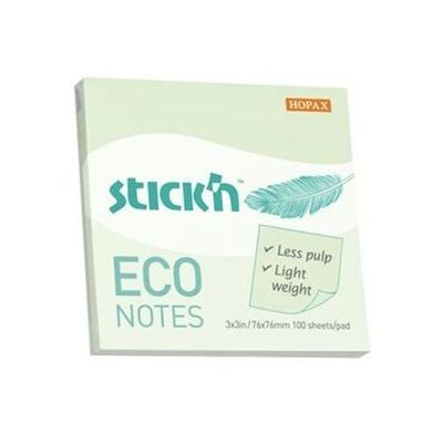 Gıpta Stickn Eco Notes 76x76 100 Yaprak Pastel Yeşil Yapışkanlı Not Kağıdı