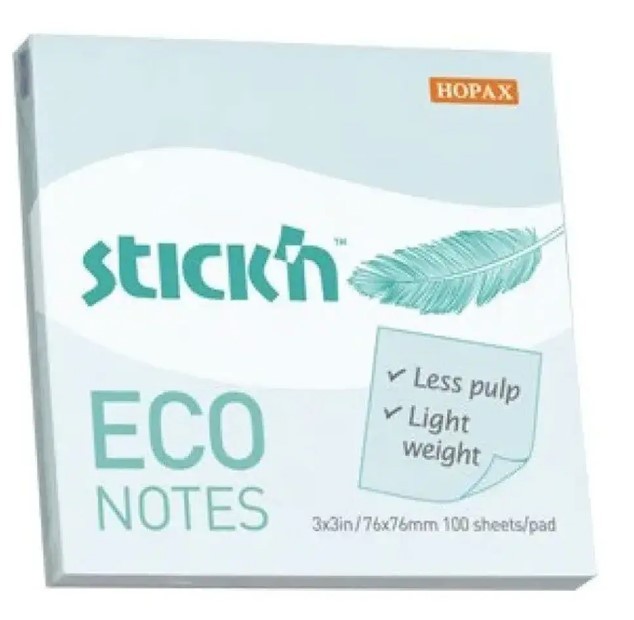 Gıpta Stickn Eco Notes 76x76 100 Yaprak Pastel Mavi Yapışkanlı Not Kağıdı