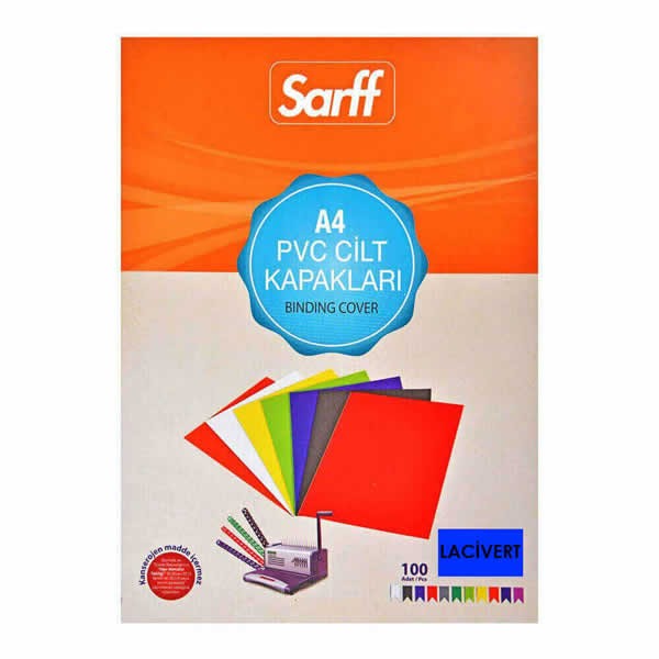 Sarff 15201020 A4 100 Adet Pvc Opak Lacivert Cilt Kapağı