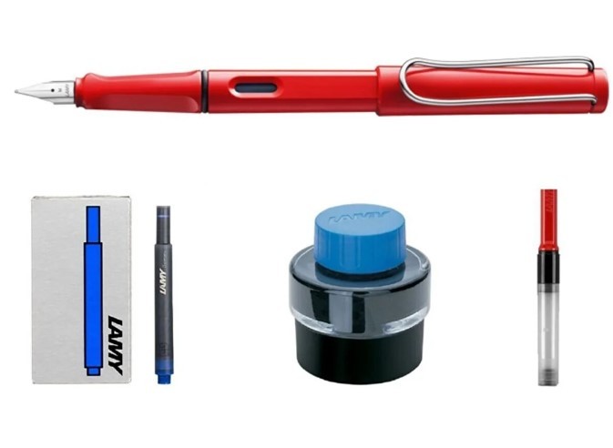 Lamy 16DS-M Safari Kırmızı Dolma Kalem Seti