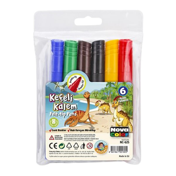 Nova Color NC-625 6 lı Jumbo Keçeli Kalem