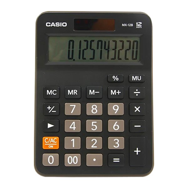 Casio MX-12B-BK 12 Haneli Siyah Hesap Makinesi