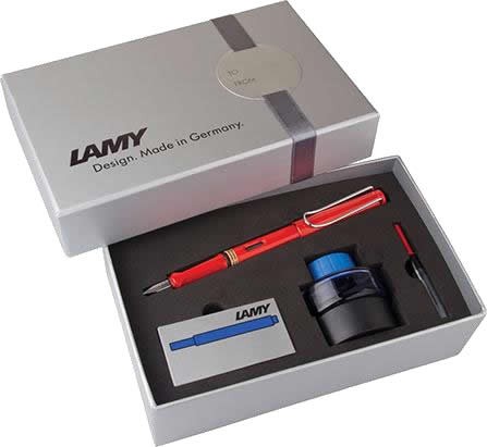 Lamy 16DS-M Safari Kırmızı Dolma Kalem Seti