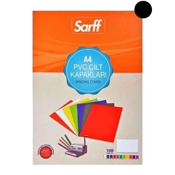 Sarff 15201013 A4 100 lü Siyah Pvc Opak Cilt Kapağı