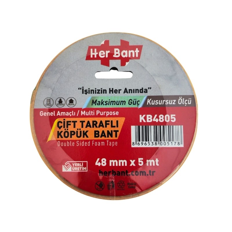 HERBANT 48MM X5MT ÇİFT TARAFLI KÖPÜK BANT