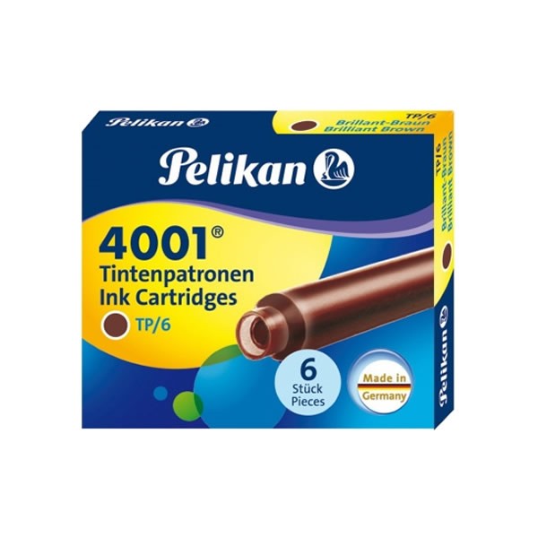 Pelikan 4001 6 lı Kahve Dolma Kalem Kartuşu