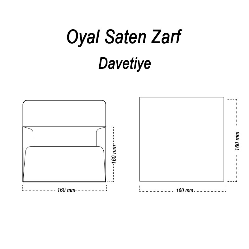 Oyal 160x160 160gr 50li Füme Saten Zarf