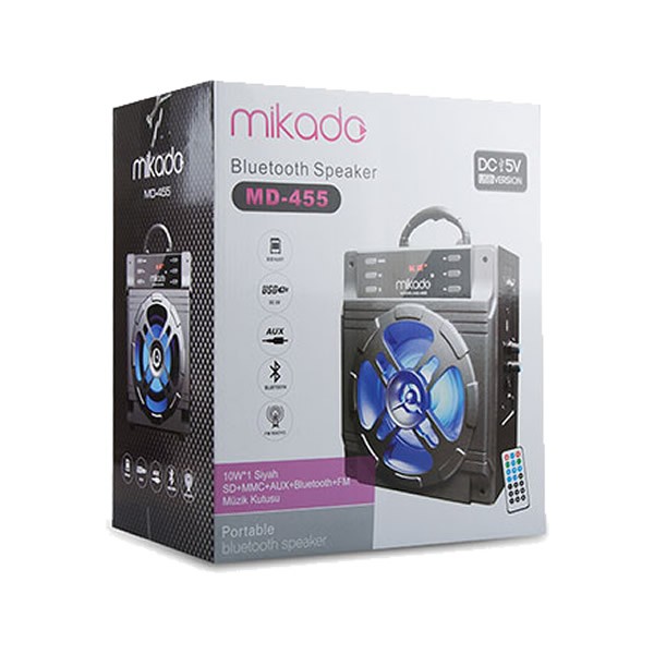 Mikado MD-455 10w USB-SD-FM Gri Destekli Bluetooth Müzik Kutusu