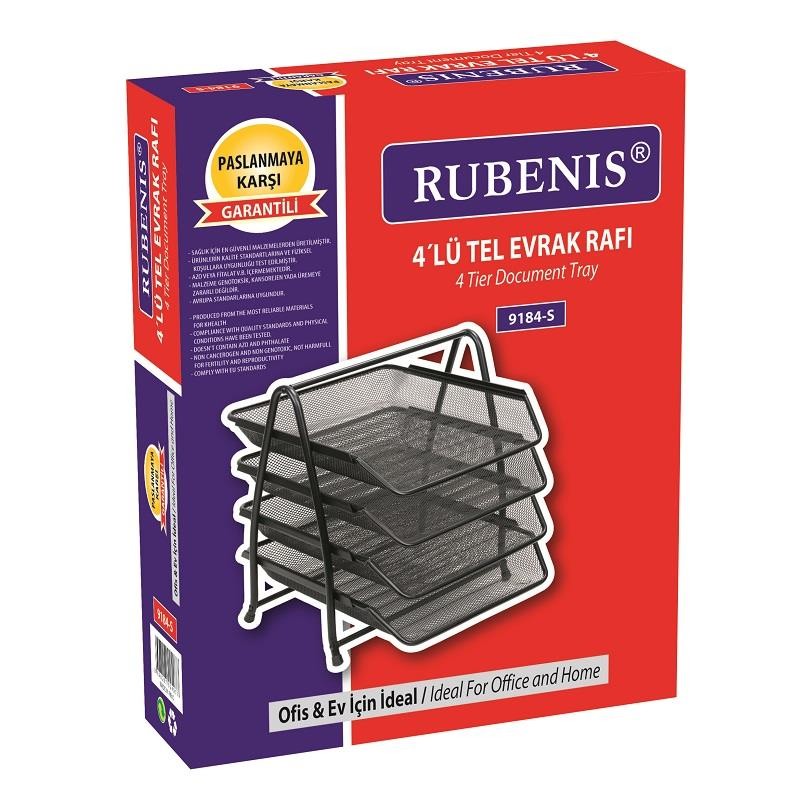 Rubenıs 9184 4 lü Gümüş Metal Evrak Rafı