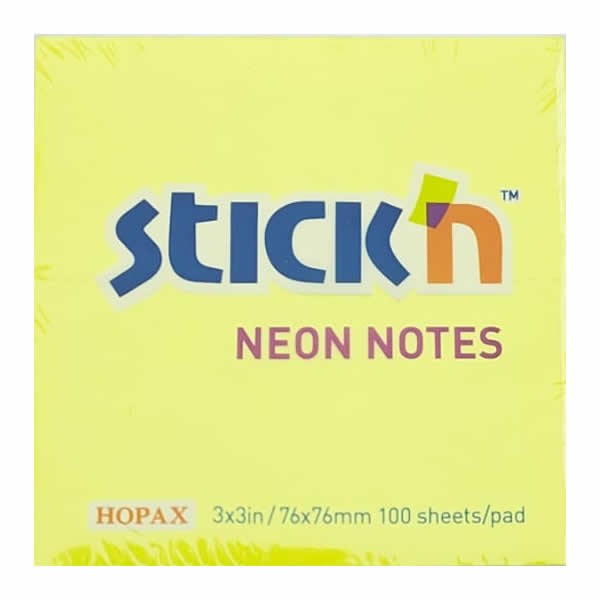 Gıpta Stickn 76x76 100 Yaprak Neon Lemon Yapışkanlı Not Kağıdı