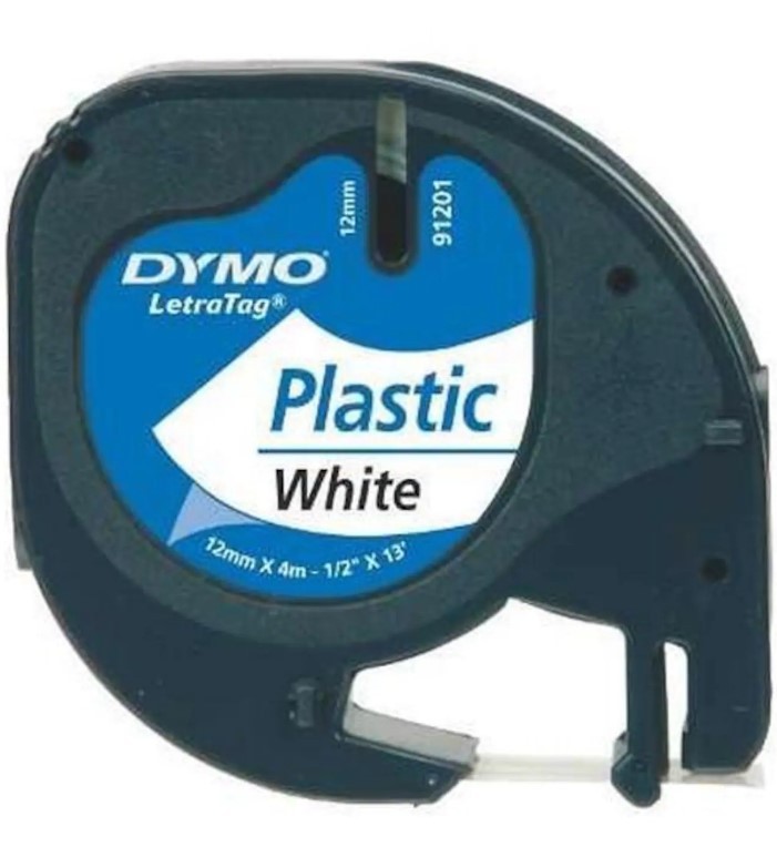 Dymo 12mmX4mt Beyaz LetraTag Plastik Şerit (S0721660 )