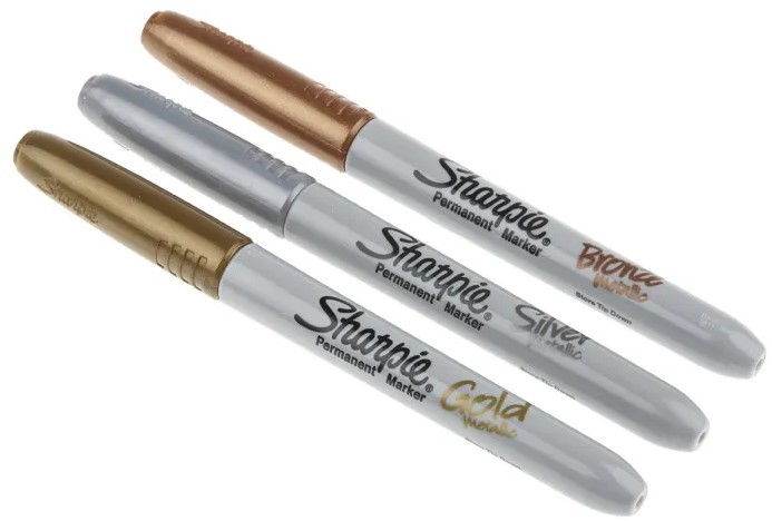 Sharpie 1986006 3 lü Blister Altın Gümüş Bronz Metalik Markör Kalem