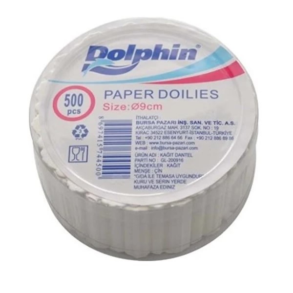 Dolphin 500 lü 9 cm Kağıt Bardak Altı