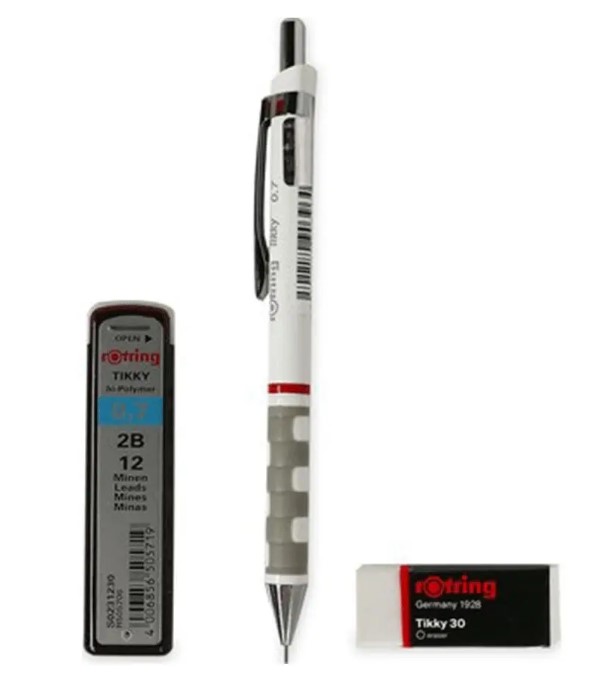 Rotring Tikky 0,7 mm Beyaz Okul Mekanik Kurşun Kalem Seti