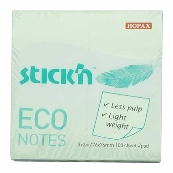 Gıpta Stickn Eco Notes 76x76 100 Yaprak Pastel Yeşil Yapışkanlı Not Kağıdı