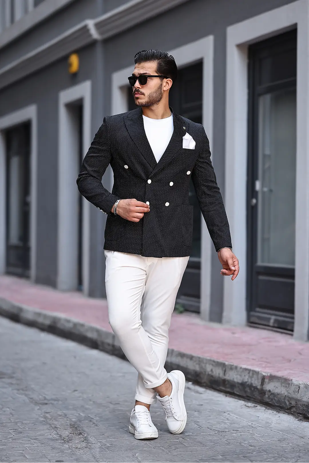 İTALYAN STİL TORBA CEP SİVRİ YAKA  YARIM GARNİ ASTAR DETAYLI KRUVAZE CEKET · 5