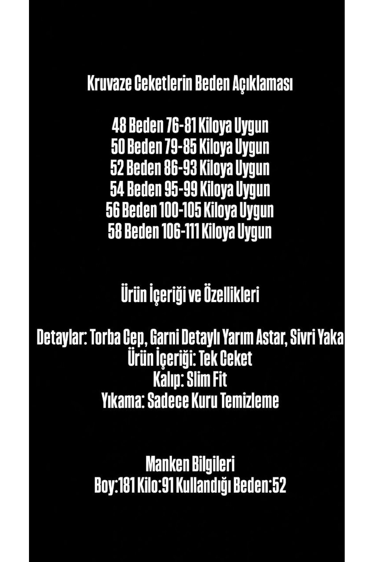 İTALYAN STİL TORBA CEP SİVRİ YAKA  YARIM GARNİ ASTAR DETAYLI KRUVAZE CEKET - Siyah Beyaz Düğmeli