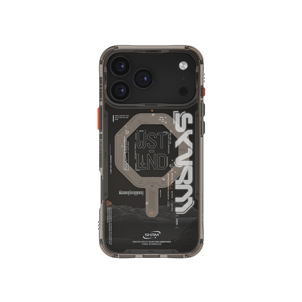Apple iPhone 17 Pro Kılıf Skinarma M-safe Şarj Özellikli Yazı Desenli Airbag Tasarımlı Sonix Kapak