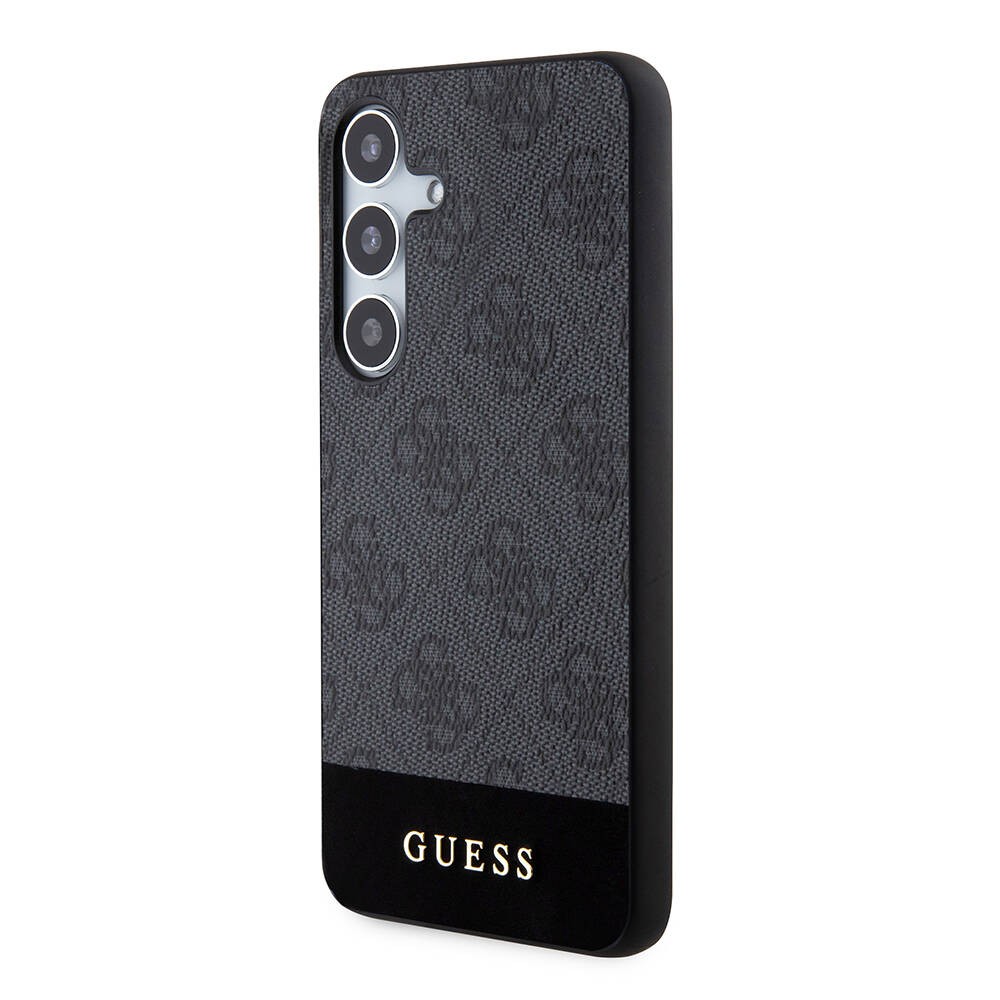 Galaxy S24 Kılıf Guess Orjinal Lisanslı PU Deri Şerit Logo Dizaynlı Kılıf