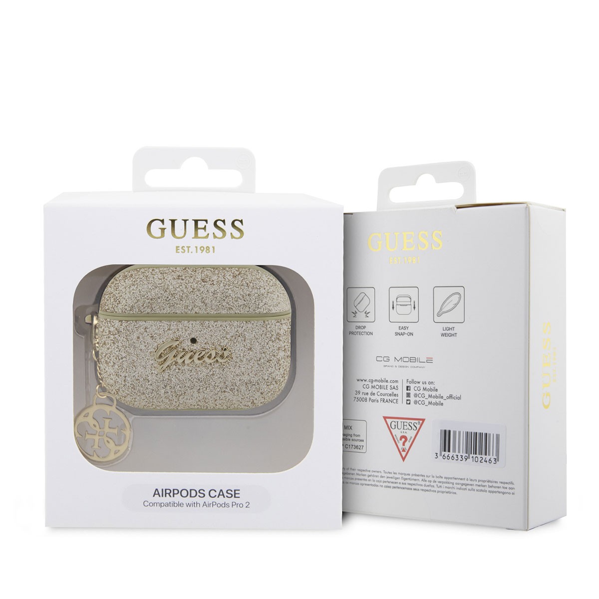 Airpods Pro Kılıf GUESS Glitter 4G Charm Kapak