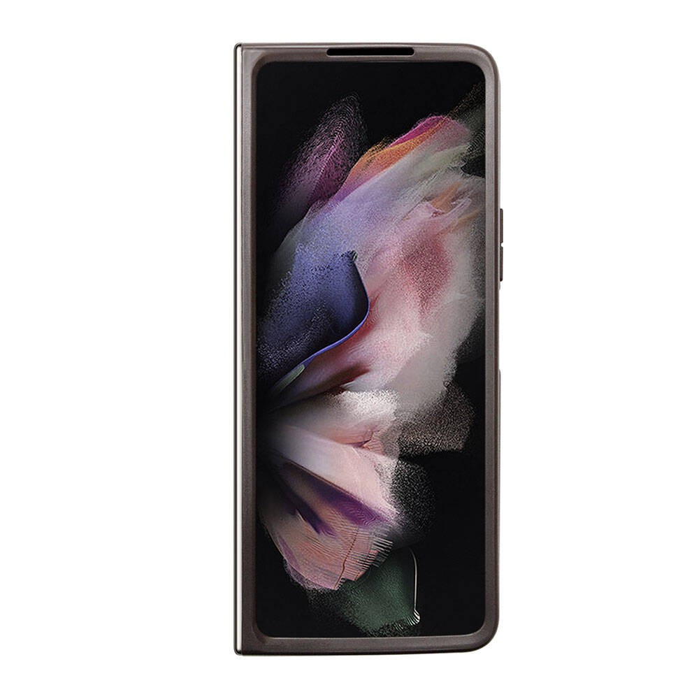 Galaxy Z Fold 5 Kılıf Guess Orjinal Lisanslı PU Deri Taşlı Üçgen Logo 4G Desenli Strass Kılıf