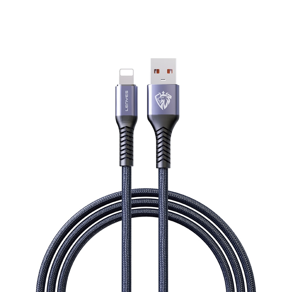 Lenyes LC510 USB-A to Lightning 2.4A Örgü Tasarımlı Hızlı Şarj Özellikli Data ve Şarj Kablosu 1M