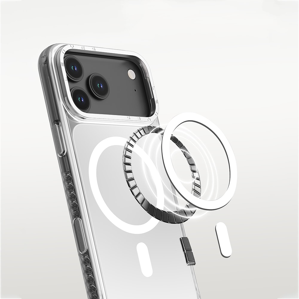 Apple iPhone 17 Pro Max Kılıf M-safe Şarj Özellikli Metal Kamera Çerçeveli Airbag Tasarımlı Lenyes CK221 Sert PC Kapak