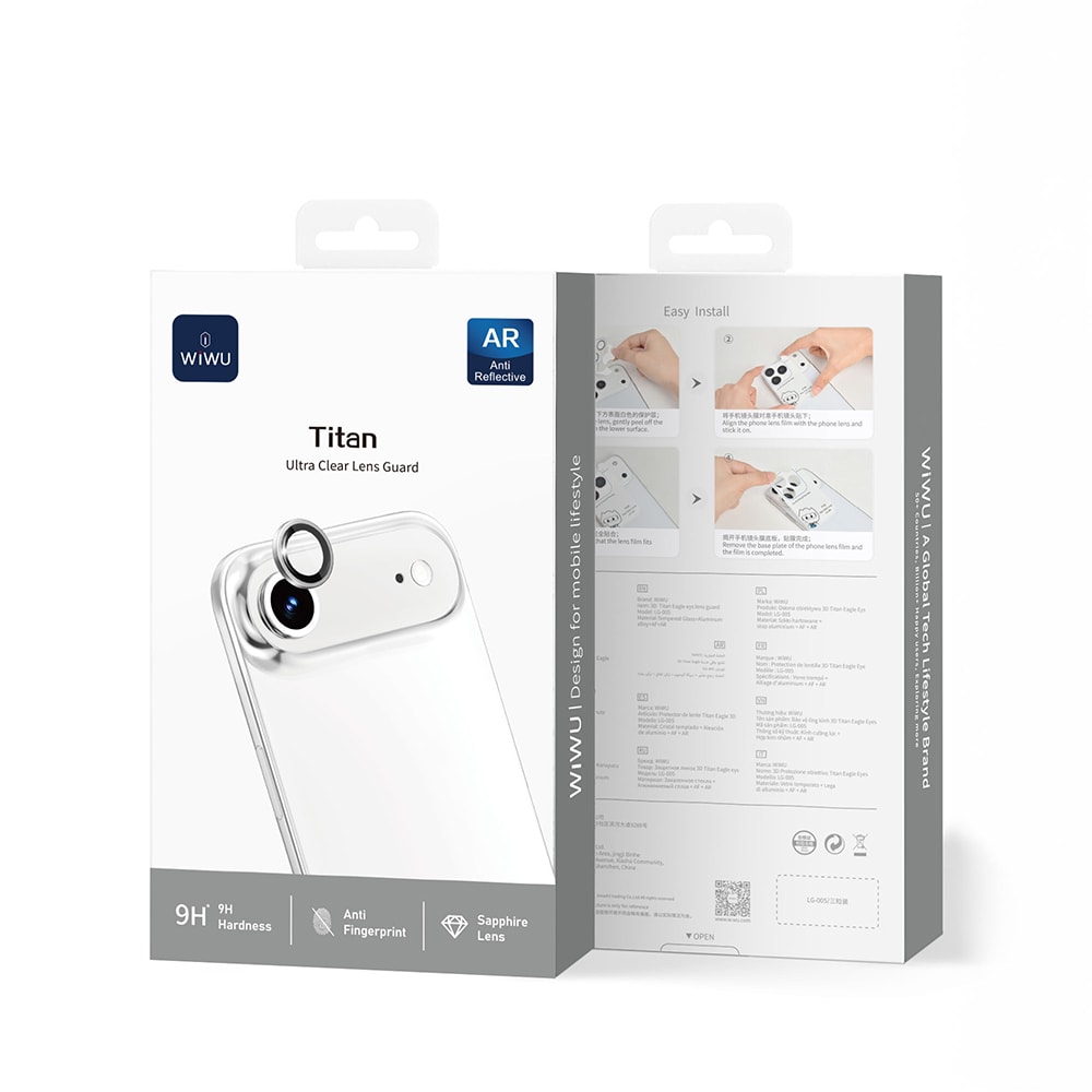 Apple iPhone 17 Air Wiwu LG-005 Falcon Anti Reflective Çizilmeye Karşı Dayanıklı Safir Kamera Lens Koruyucu