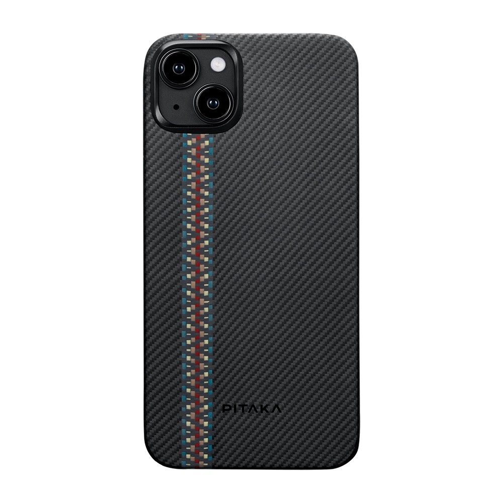 iPhone 15 Kılıf Magsafe Şarj Özellikli 600D Aramid Fiber Pitaka Tactile Woven Orchestra Serisi Rhapsody Kılıf