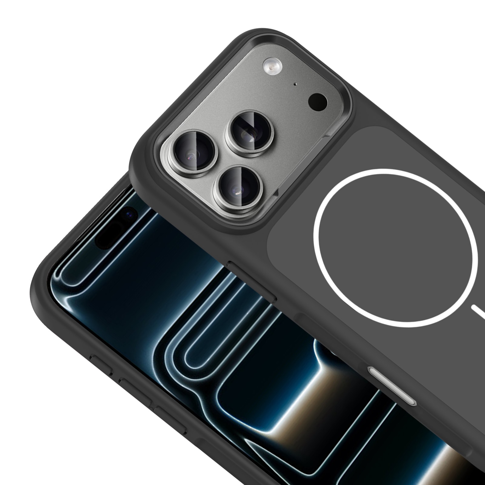 Apple iPhone 17 Pro Max Kılıf M-Safe Şarj Özellikli Metal Kamera Çerçeveli Zore Sanremo Silikon Kapak