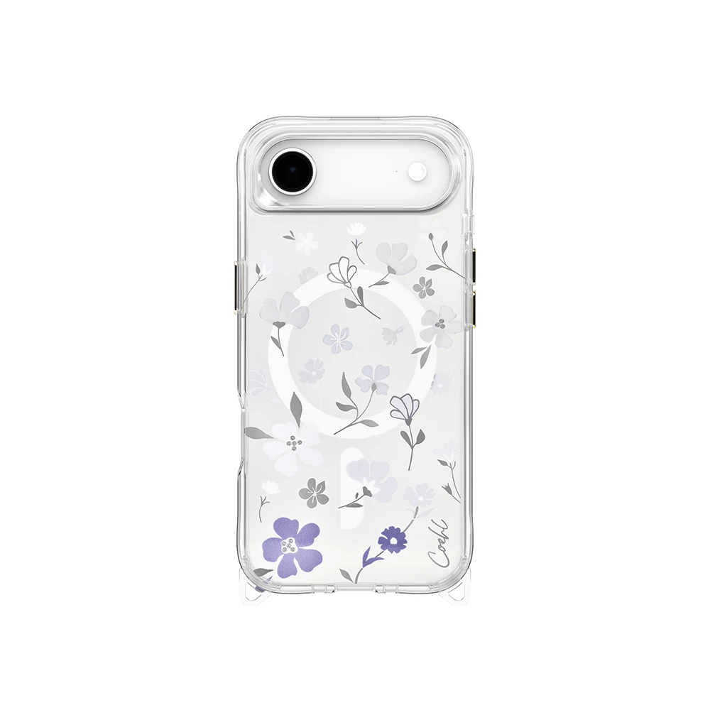 Apple iPhone 17 Air Kılıf M-safe Şarj Özellikli Şeffaf Arka Yüzey Çiçekli Coehl Amara Kapak