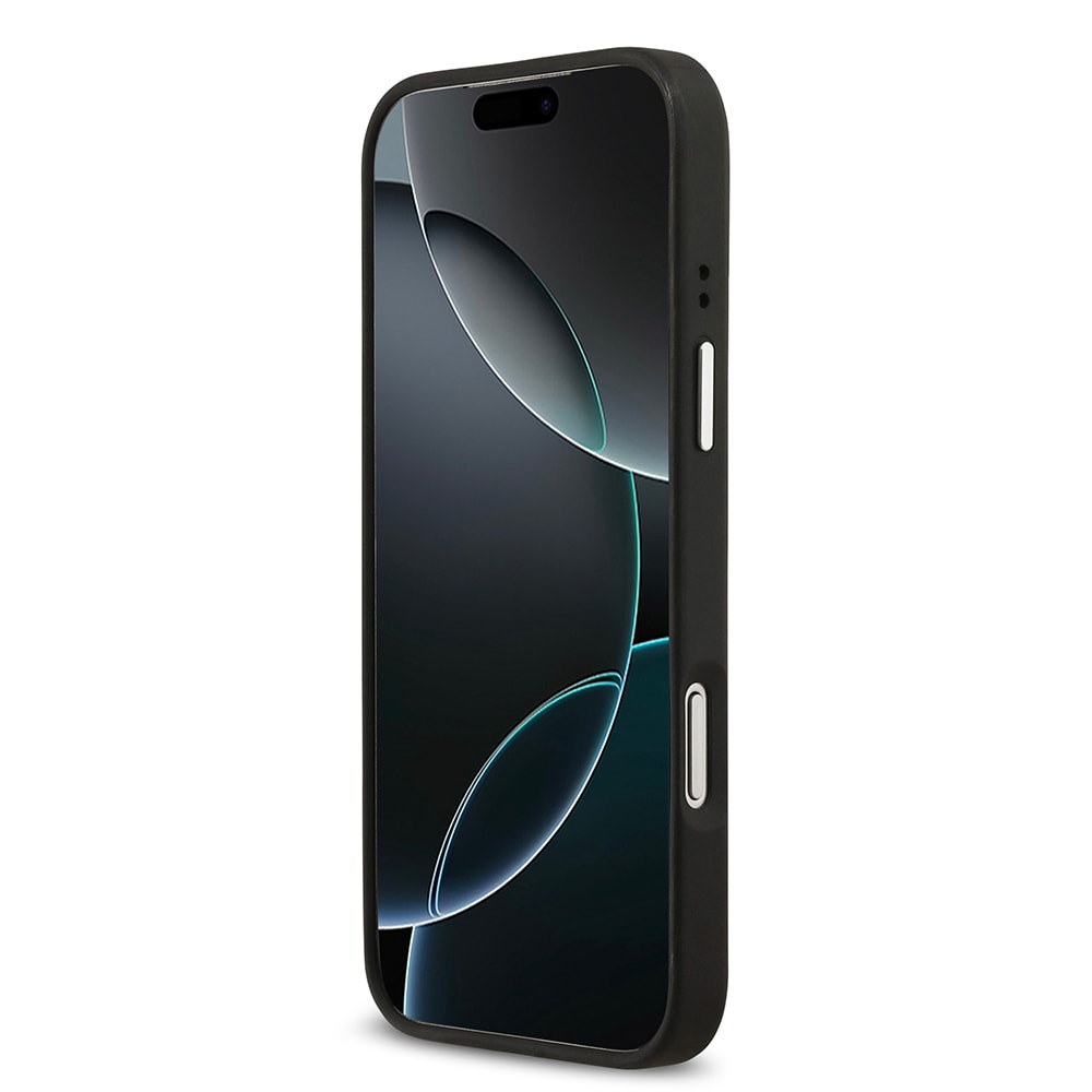 Apple iPhone 17 Pro Max Kılıf Guess Orjinal Lisanslı Metal Kamera Çerçeveli Metal Büyük 4G ve Yazı Logolu PU Deri Kapak