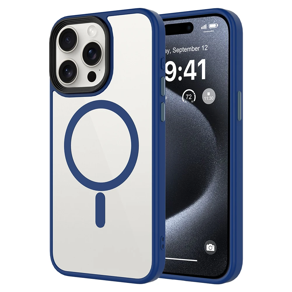 Apple iPhone 14 Pro Max Kılıf Mat Arka Yüzey Wireless Şarj Özellikli Zore Flet M-safe Kapak