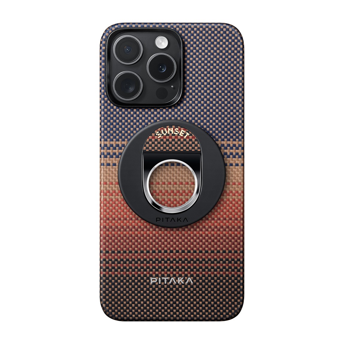 Pitaka Aramid Fiber Sunset Moonrise Serisi Sunset MagEZ Grip 3 Magnetik Ring Stand Telefon Tutucu