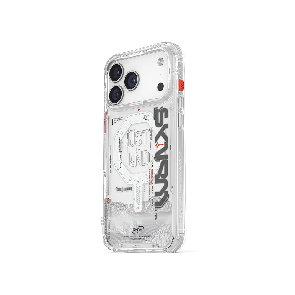 Apple iPhone 17 Pro Kılıf Skinarma M-safe Şarj Özellikli Yazı Desenli Airbag Tasarımlı Sonix Kapak
