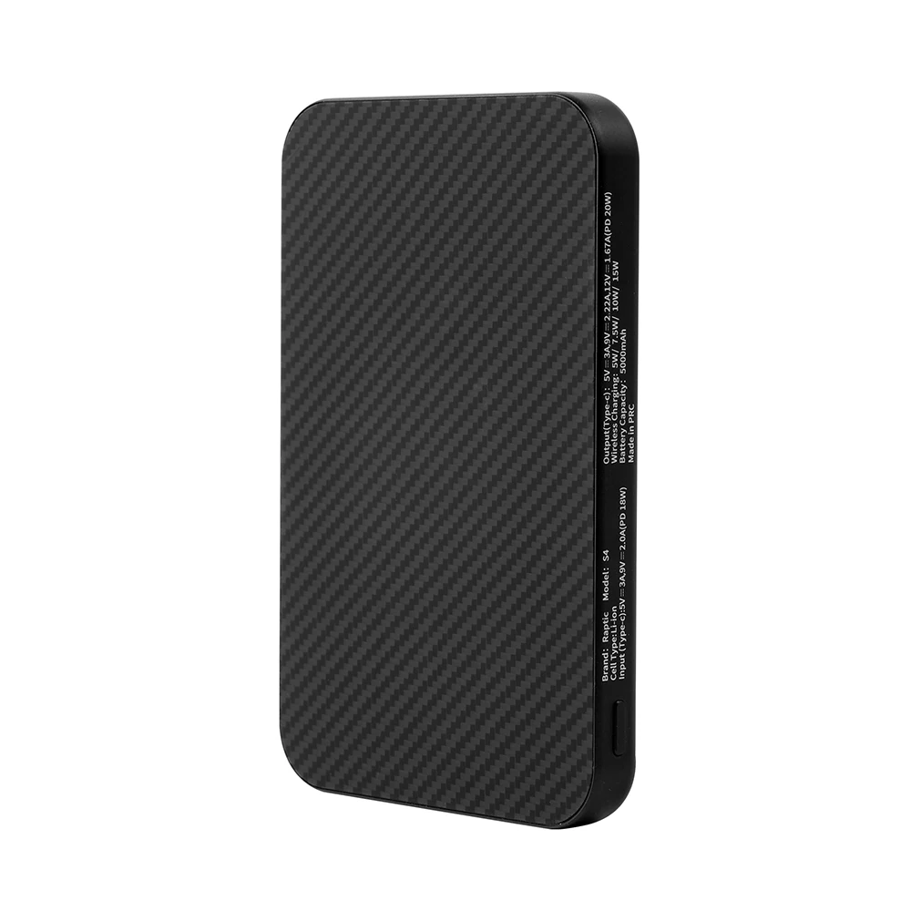 Raptic S4 Aramid-Skin M-safe Şarj Özellikli Ultra İnce 600D Powerbank 15W 5000mAh