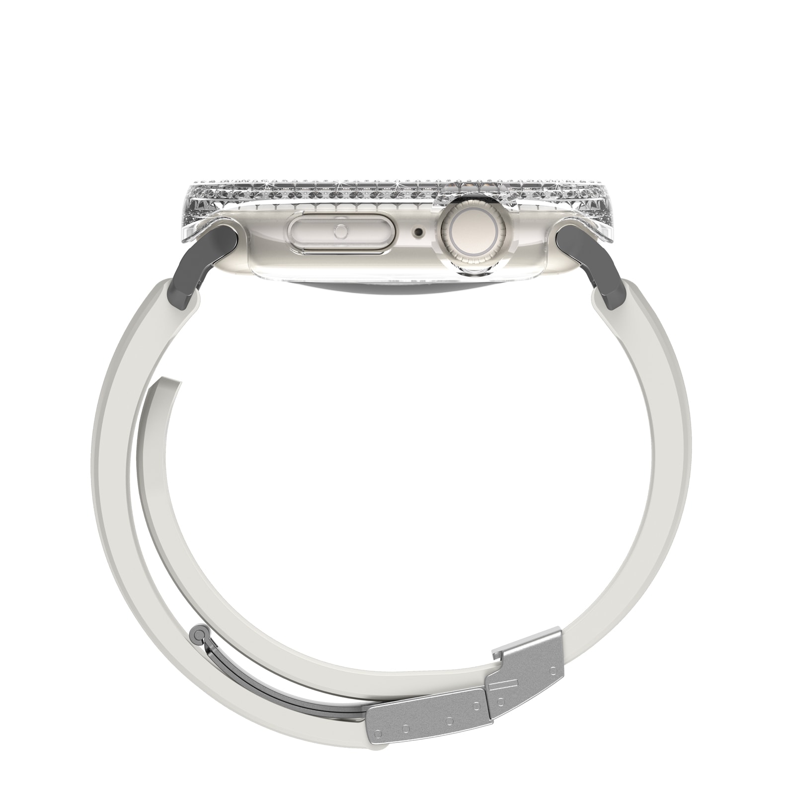 Apple Watch 10 46mm Amazingthing Gleam Fit FullGuard Taşlı Sert PC Kasa ve Ekran Koruyucu