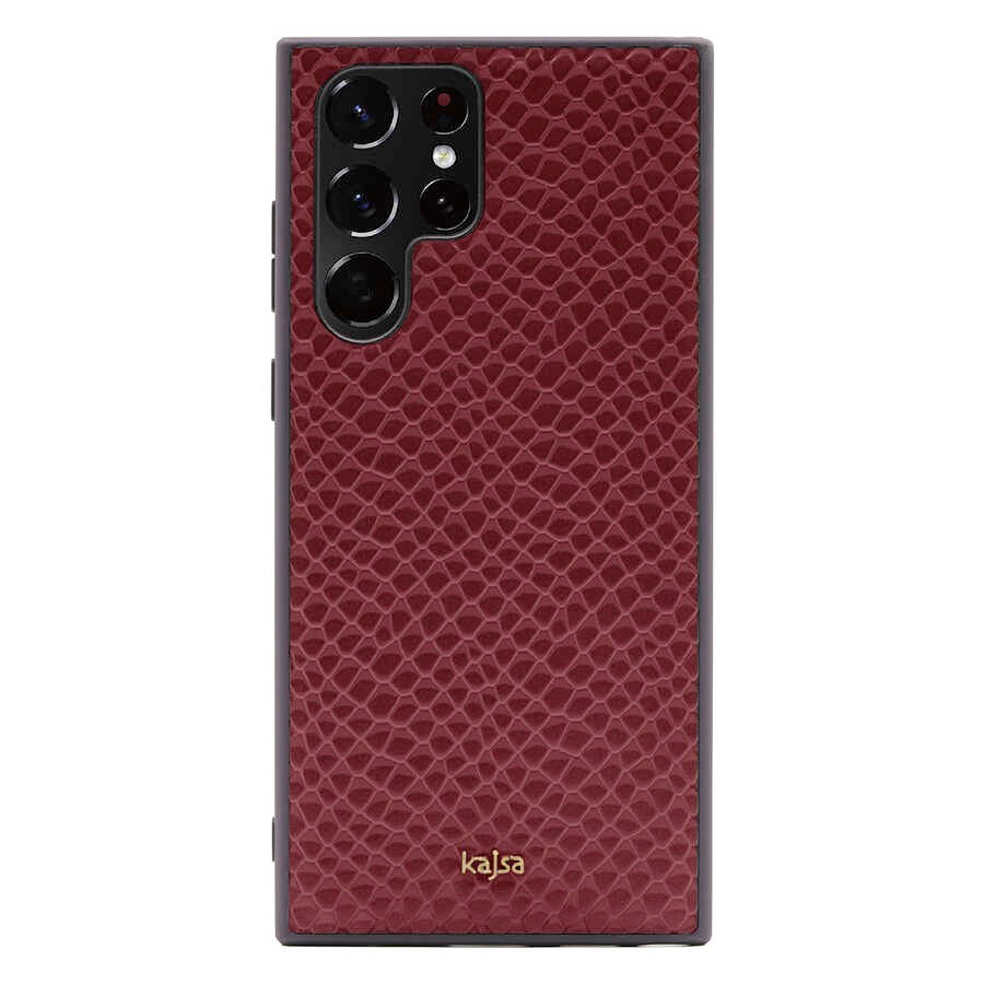 Galaxy S22 Ultra Kılıf ​Kajsa Pearl Pattern Hakiki Deri Kılıf