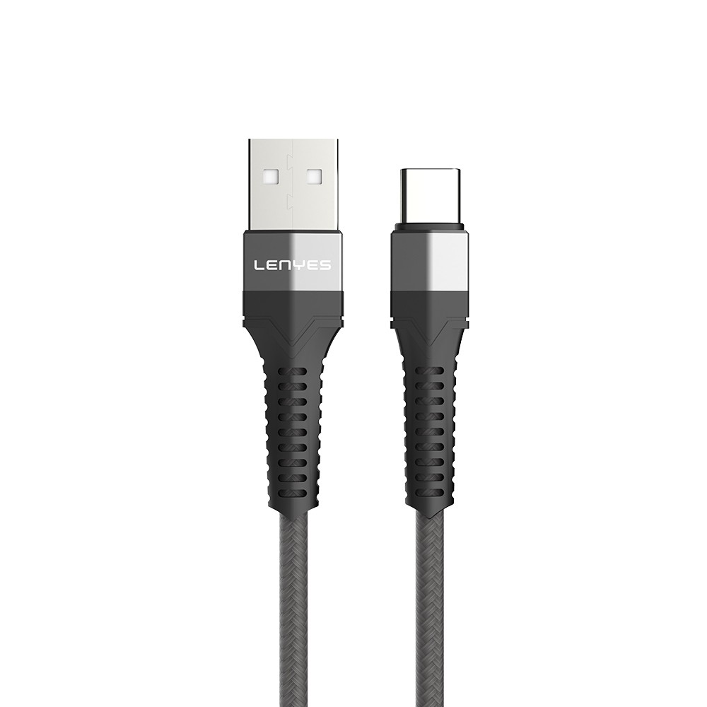 Lenyes LC987 USB-A to Type-C Hızlı Şarj Özellikli Örgülü Data ve Şarj Kablosu 1M 2.4A