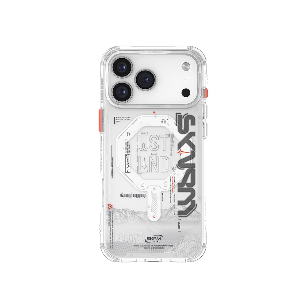 Apple iPhone 17 Pro Kılıf Skinarma M-safe Şarj Özellikli Yazı Desenli Airbag Tasarımlı Sonix Kapak