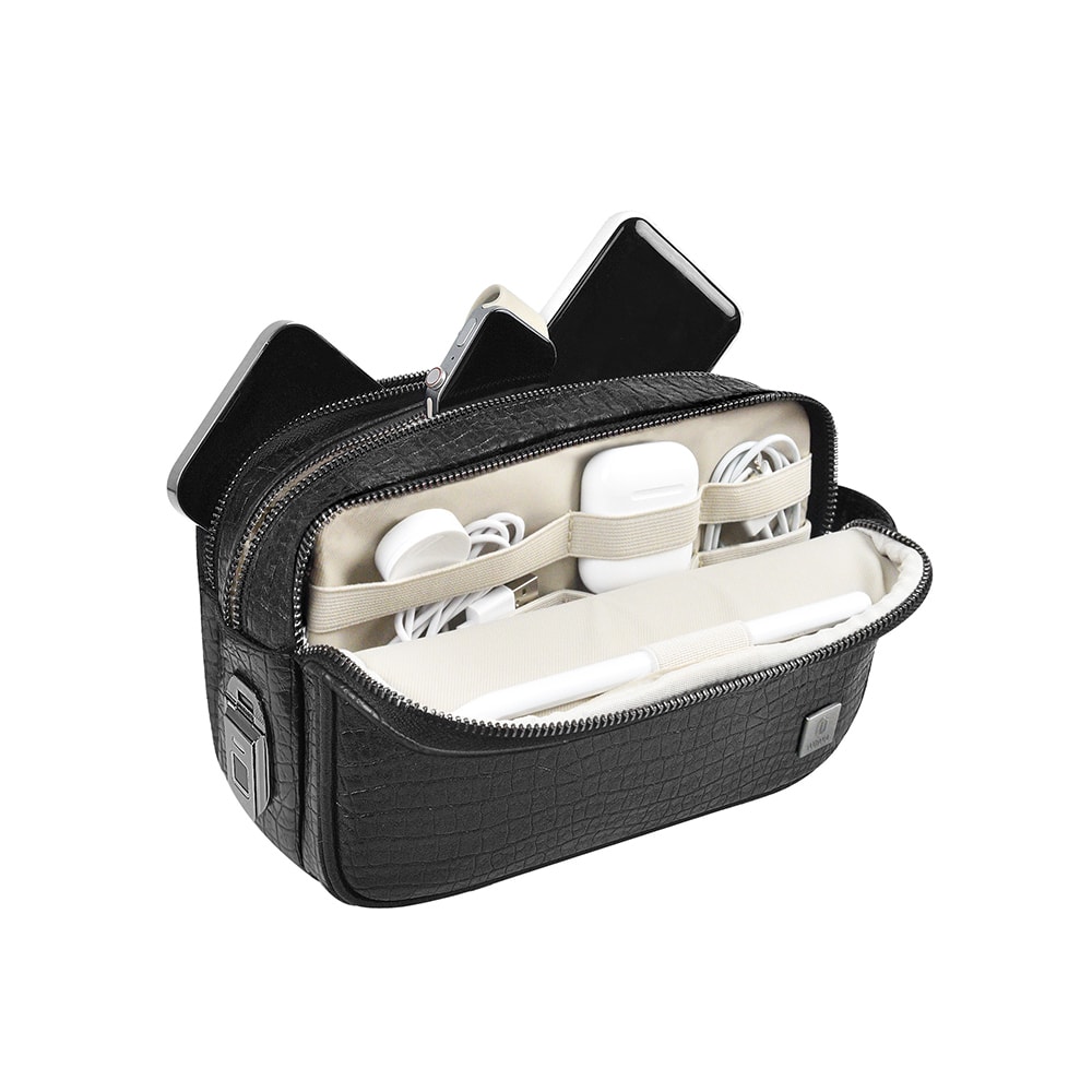 Wiwu Salem Serisi Parmak İzi Kilitli Çok Fonksiyonlu Taşınabilir Mobil Aksesuar Çantası